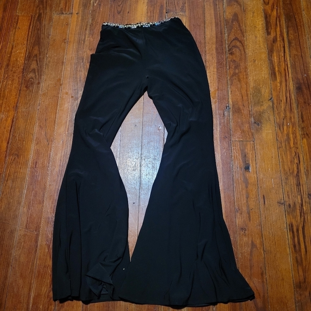 Panoply NWT Panoply black flare leg slacks with sequined Flare Pants